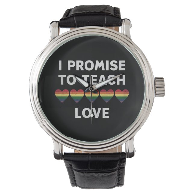 Ich verspreche, die LGBT-Q-Liebe als stolzen Lehre Armbanduhr (Vorderseite)