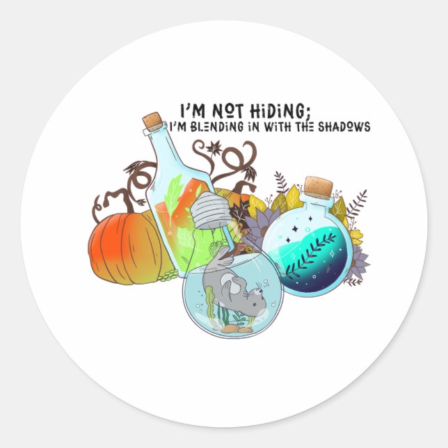 Ich verstecke mich nicht; ich vermische mich in lu runder aufkleber (Vorderseite)