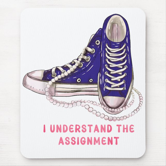 Ich verstehe die Art der "Assignment Blue Sneakers Mousepad (Vorne)