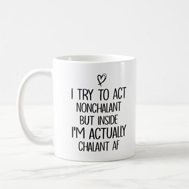 Ich versuche, Nonchalant zu handeln, aber innen bi Kaffeetasse (Links)