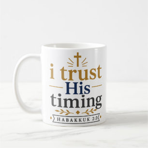 Ich vertraue auf seine Zeit Minimalistischer Bibel Kaffeetasse