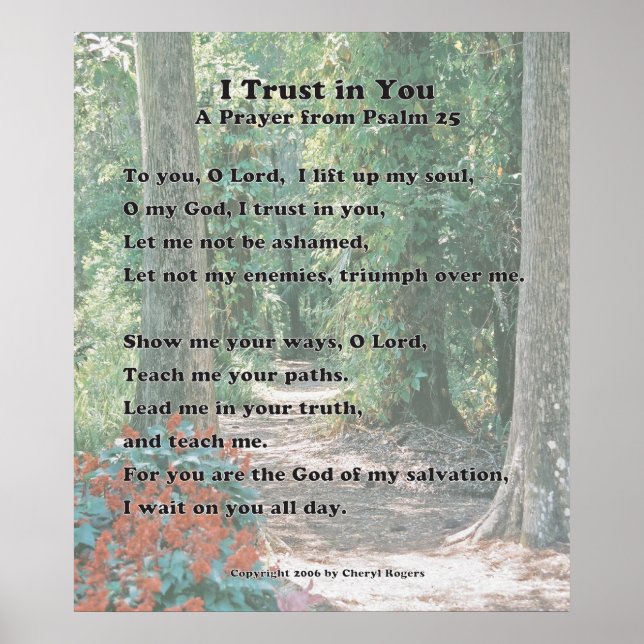 Ich vertraue auf Sie, ein Gebet aus Psalm 25 — übe Poster (Vorne)