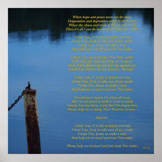 Ich vertraue Ihnen heute - Christliches Gedicht au Poster