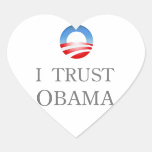 Ich vertraue Obama-Aufkleber Herz-Aufkleber