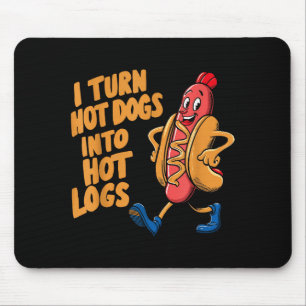 Ich verwandele Hotdogs in heiße Holzscheite Mousepad