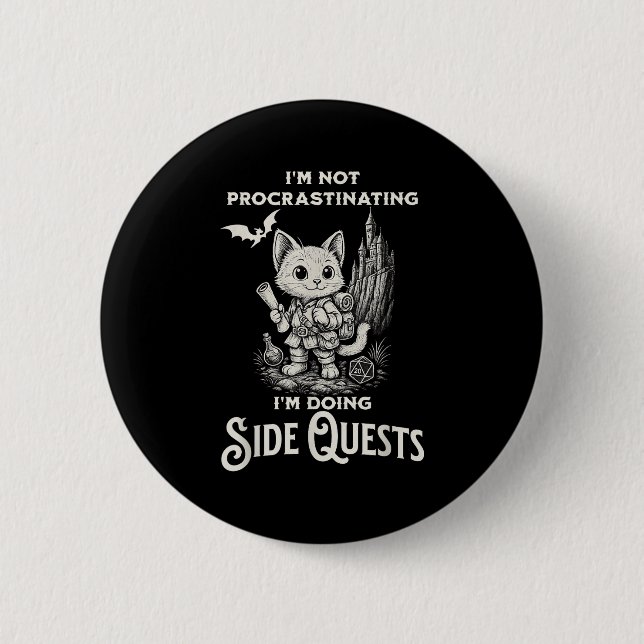 Ich verzögern nicht, dass ich Side Quests RPG mach Button (Vorderseite)