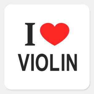 Ich ❤️ VIOLINE ICH LIEBE VIOLINE ICH HERZ VIOLINE Quadratischer Aufkleber