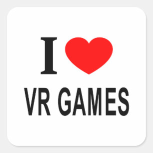 Ich ❤️ VR-Spiele Ich liebe VR-Spiele Ich liebe VR- Quadratischer Aufkleber