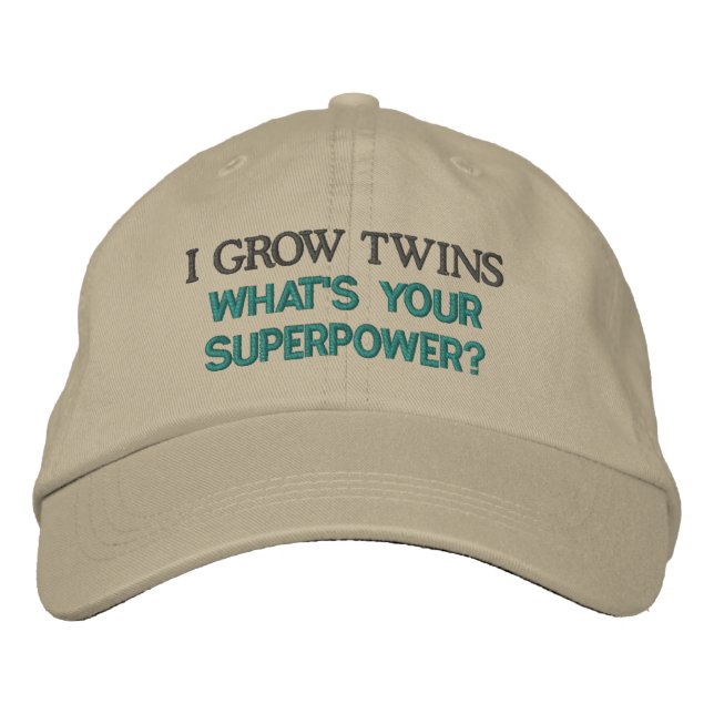 Ich WACHE TWINS, was ist deine Supermacht? Bestickte Kappe (Vorderseite)