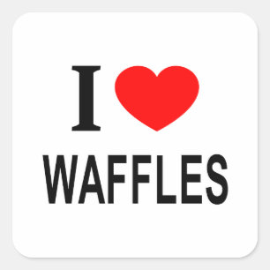 Ich ❤️ WAFFELN ICH LIEBE WAFFELN ICH HERZ WAFFELN Quadratischer Aufkleber