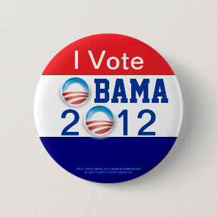 Ich wähle, 3D Logo, 2. Ausdruck OBAMA 2012 Button