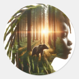 Ich wähle den Bären aus Runder Aufkleber