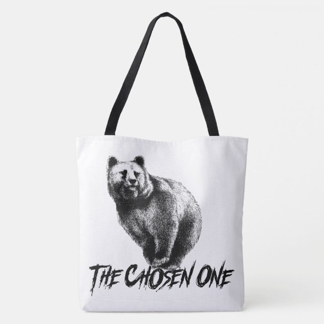 Ich wähle den Bären... Tasche (Rückseite)