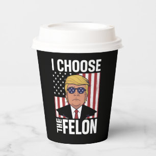 Ich wähle den Verbrecher Trump 2024 Republikanisch Pappbecher