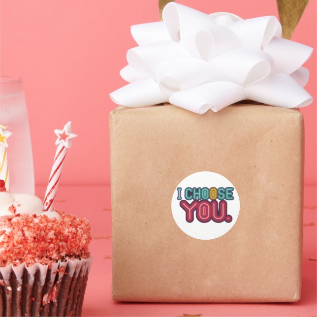 "Ich wähle dich." Runder Aufkleber (Party)