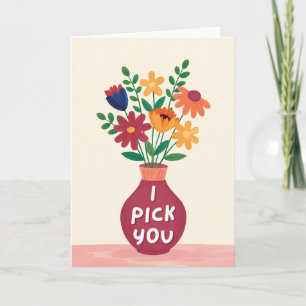 Ich wähle dich Wildflower Valentinstag Karte