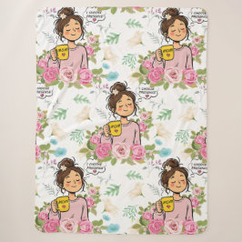 Ich wähle gegenwärtige achtsame Mutter im Blumenmu Sherpadecke