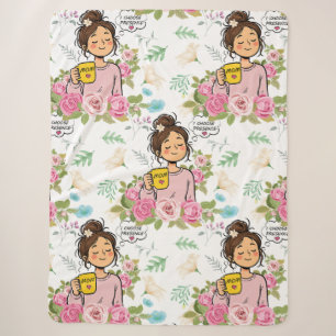 Ich wähle gegenwärtige achtsame Mutter im Blumenmu Sherpadecke