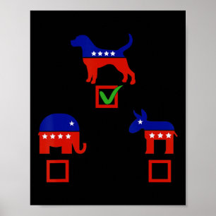 Ich wähle Hund, nicht Esel oder Elefant Demokrat R Poster