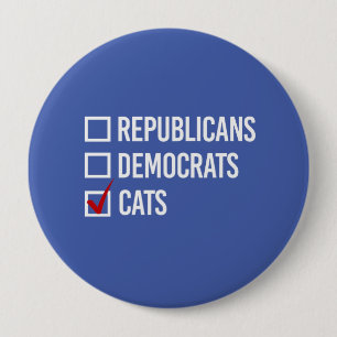 Ich wähle Katzen statt Politik - weiß - Button