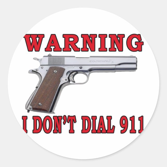 Ich wähle nicht 911 runder aufkleber (Vorderseite)