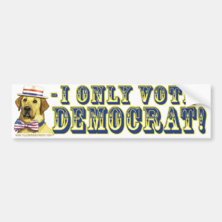 Ich wähle nur gelber Hundedemokrat-Autoaufkleber Autoaufkleber