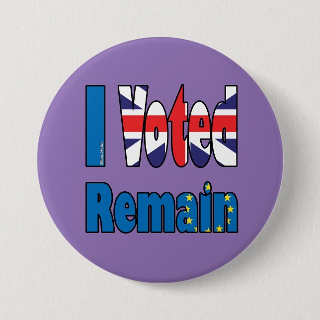 "Ich wählte bleibe" Abzeichen EU-Referendum Button (Vorderseite)
