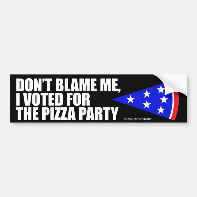 Ich wählte für den Pizza-Party-Autoaufkleber Autoaufkleber (Vorne)