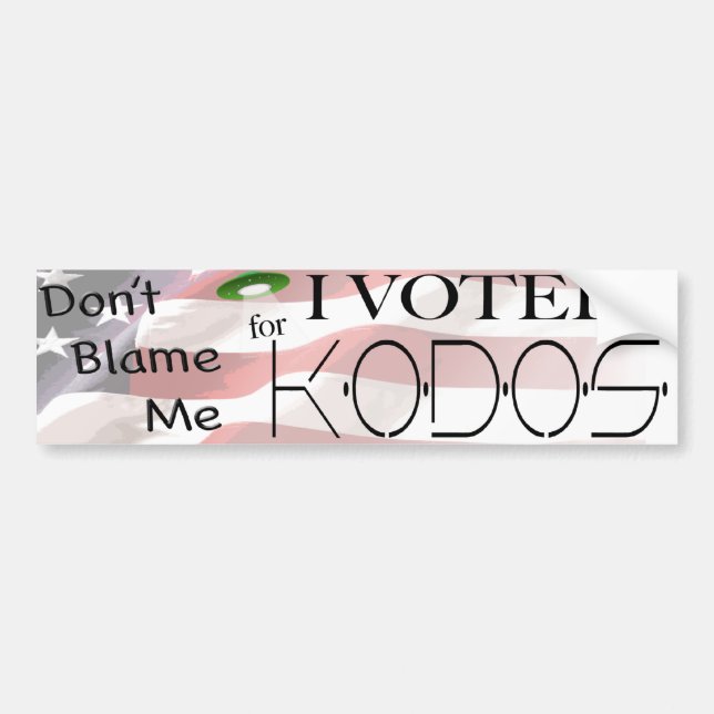 Ich wählte für Kodos Autoaufkleber (Vorne)