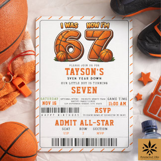 Ich war 6, jetzt bin ich 7 Basketball Geburtstag – Einladung