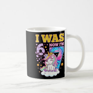 Ich war 6 jetzt bin ich 7 Einhorn Mädchen 6 7 Gebu Kaffeetasse