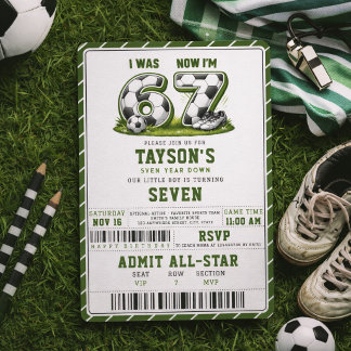 Ich war 6, jetzt bin ich 7 Fußball-Geburtstag – Al Einladung