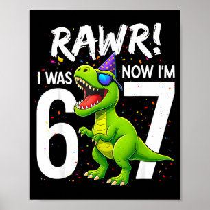 Ich war 6 jetzt bin ich 7 Jahre alt 7. Geburtstag Poster