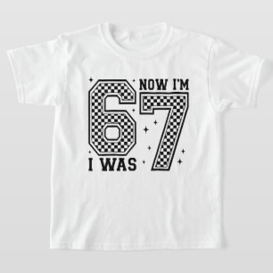 Ich war 6 jetzt bin ich 7 Schachbrett Nummer Gebur T-Shirt