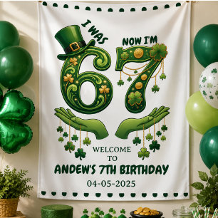 Ich war 6, jetzt bin ich 7 St. Patrick’s Day Junge Banner