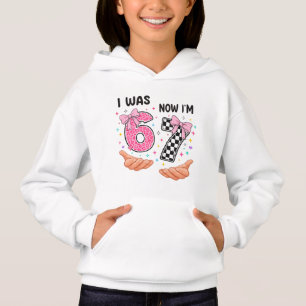 Ich war 6 jetzt bin ich 7 süße Geburtstagszahlen Hoodie