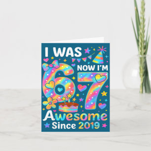 Ich war 6 jetzt bin ich 7 Tie Dye Geburtstag Aweso Karte