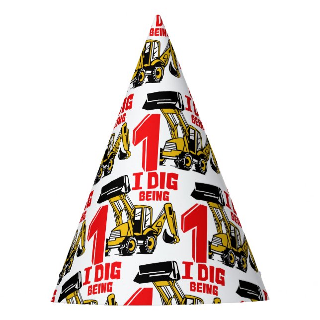 Ich war am 1. Geburtstag ein Gebäude Partyhütchen (Vorderseite)