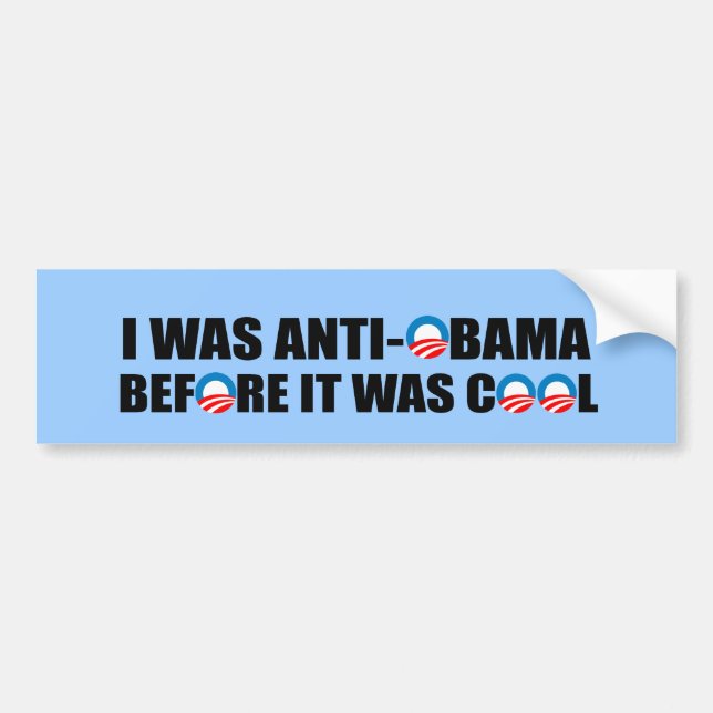 ICH WAR ANTI-OBAMA, BEVOR ES COOL WAR AUTOAUFKLEBER (Vorne)