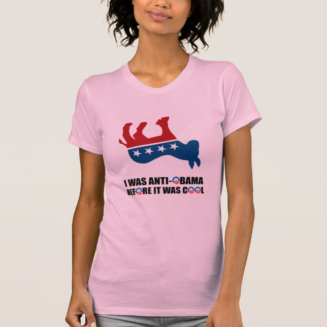 ICH WAR ANTI-OBAMA, BEVOR ES COOL WAR T-Shirt (Vorderseite)