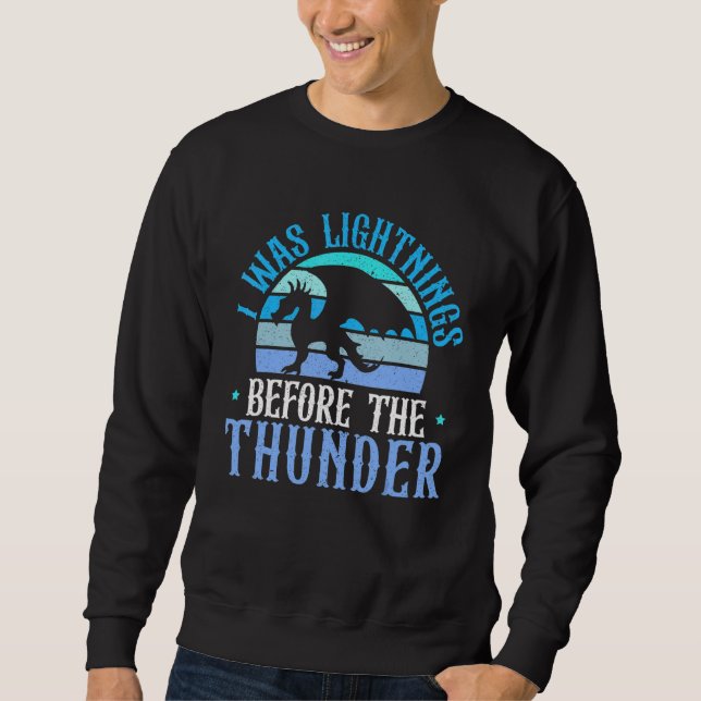Ich war Blitze, bevor die Donner Drachen Drache Sweatshirt (Vorderseite)