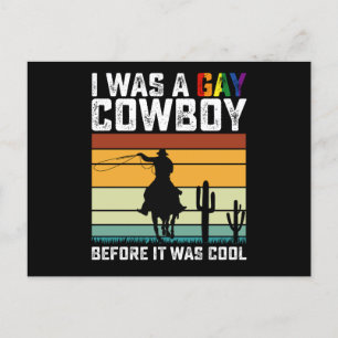 Ich war ein schwuler Cowboy, bevor es cool war LGB Postkarte