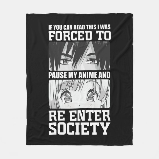 Ich war gezwungen, mein Anime zu unterbrechen und  Fleecedecke (Vorderseite)