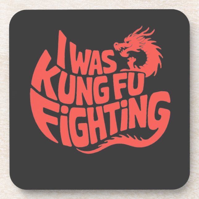 Ich war Kung-Fu-Kämpfer Getränkeuntersetzer (Vorderseite)
