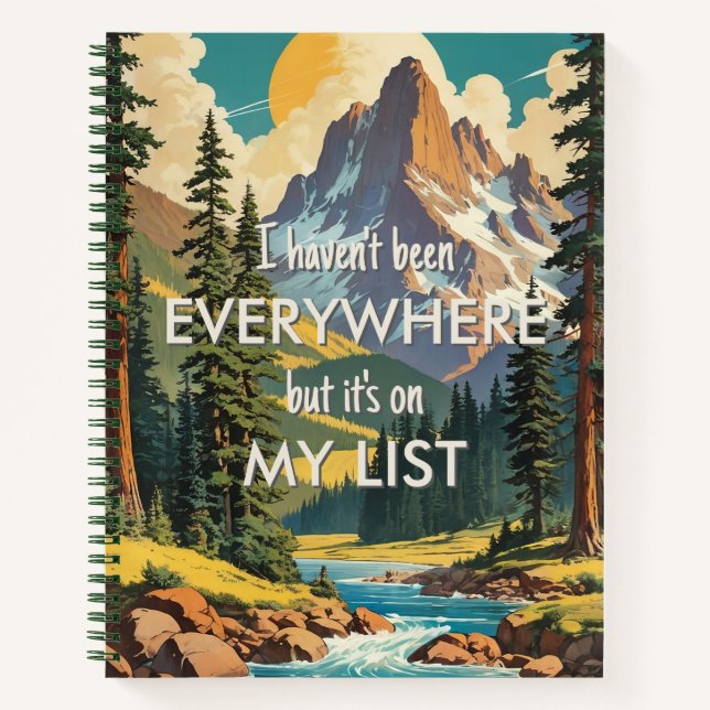 Ich war noch nicht überall Retro Wanderlust Travel Notizbuch (Vorderseite)