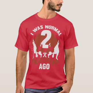 Ich war normal vor 2 Beagles Dog Lover Geschenk T-Shirt