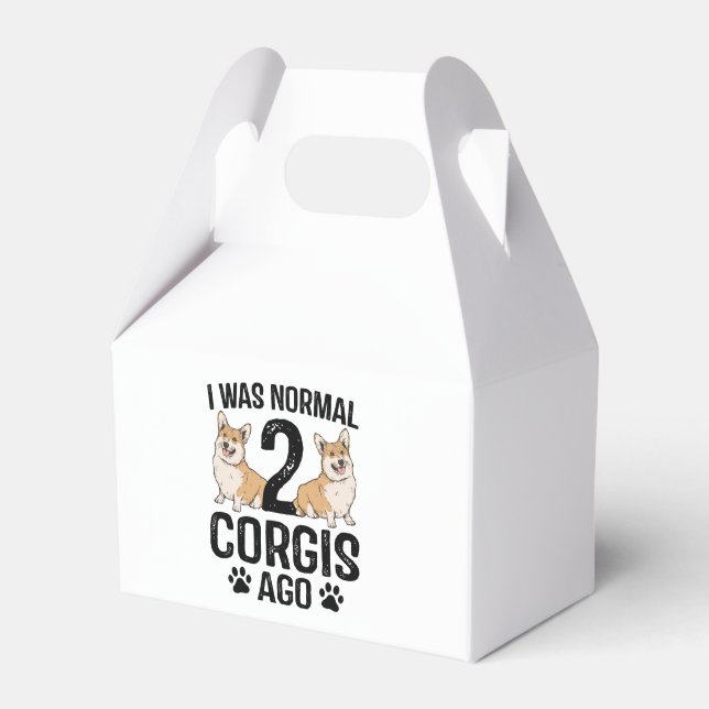 Ich war normal vor 2 Corgis Hund Geschenkschachtel (Vorderseite)