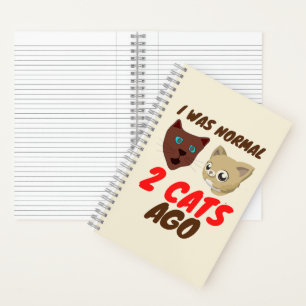 Ich war normal vor 2 Katzen Lustig  Notizbuch