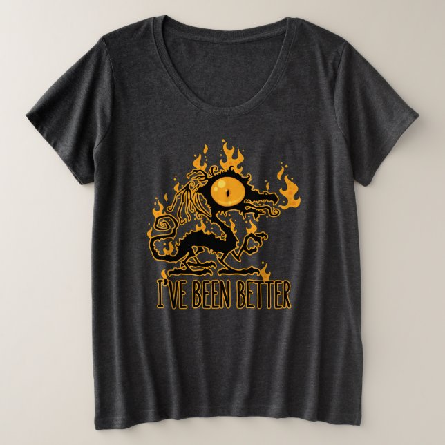 Ich war schon mal besser mit knusprigem Drachen ve Große Größe T-Shirt (Design vorne)