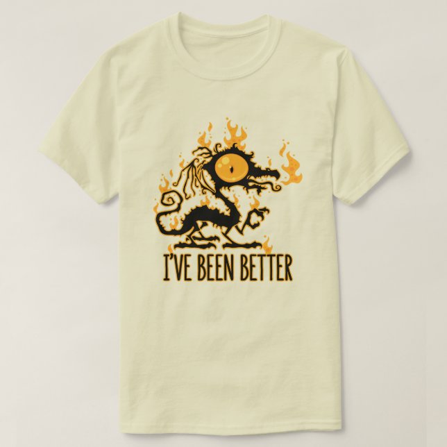 Ich war schon mal besser mit knusprigem Drachen ve T-Shirt (Design vorne)